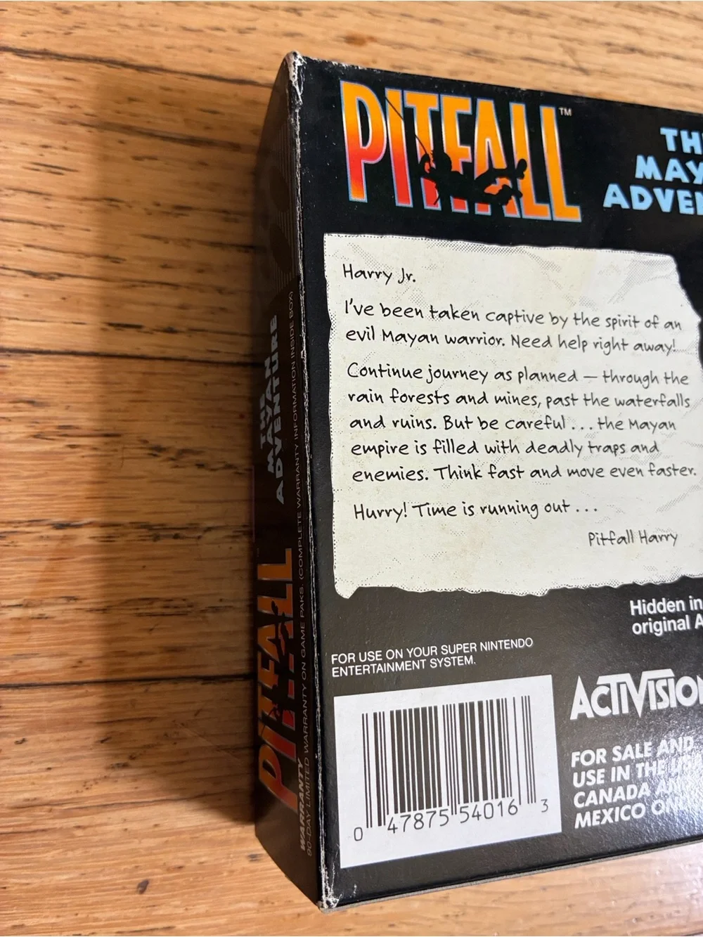 Activision Pitfall: The Mayan Adventure for Super Nintendo - Gray